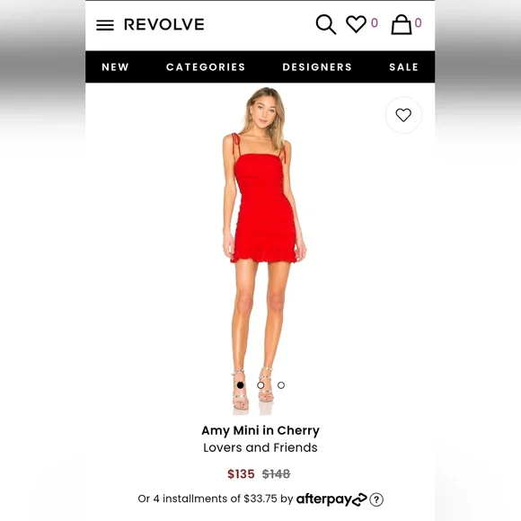 Lovers + Friends Amy Red cherry Mini Dress Size Small | EUC Revolve $148 - Picture 2 of 13
